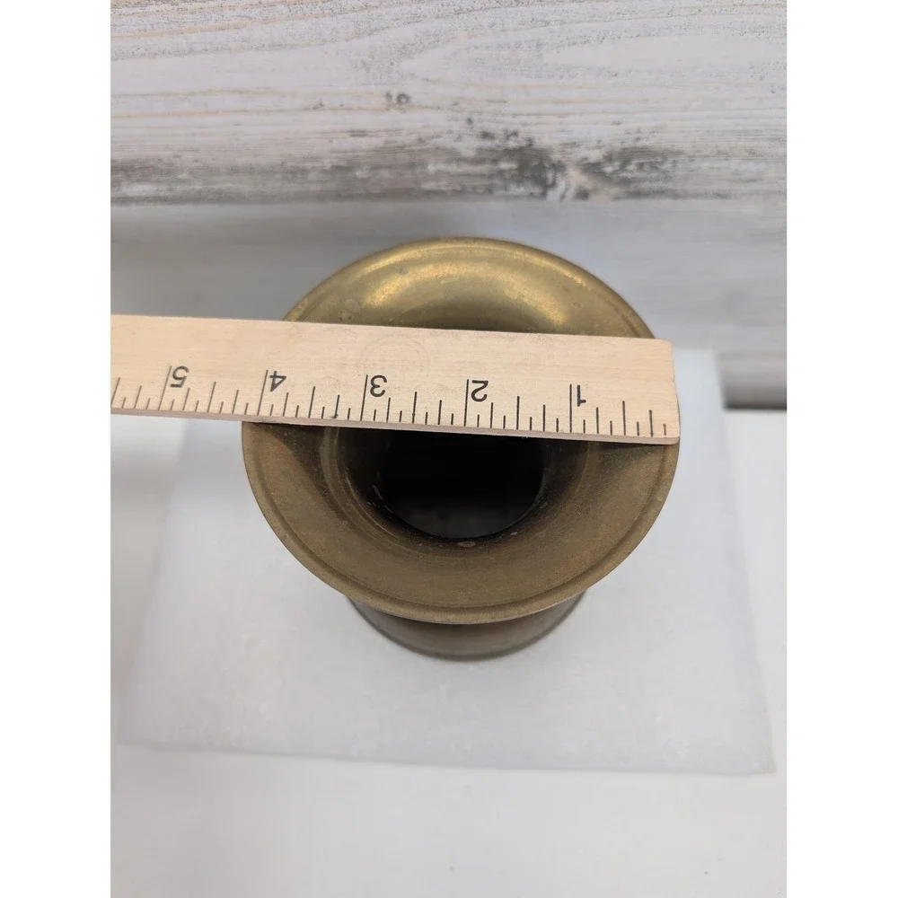 Small Brass Bud Vase Urn Shape Flared Rim‎ Decorative Metal Home Decor Accent